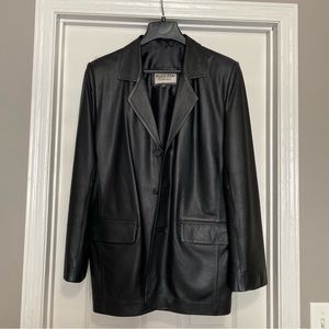 BLACK & WHITE COLLECTION LEATHER JACKET EUROPEAN